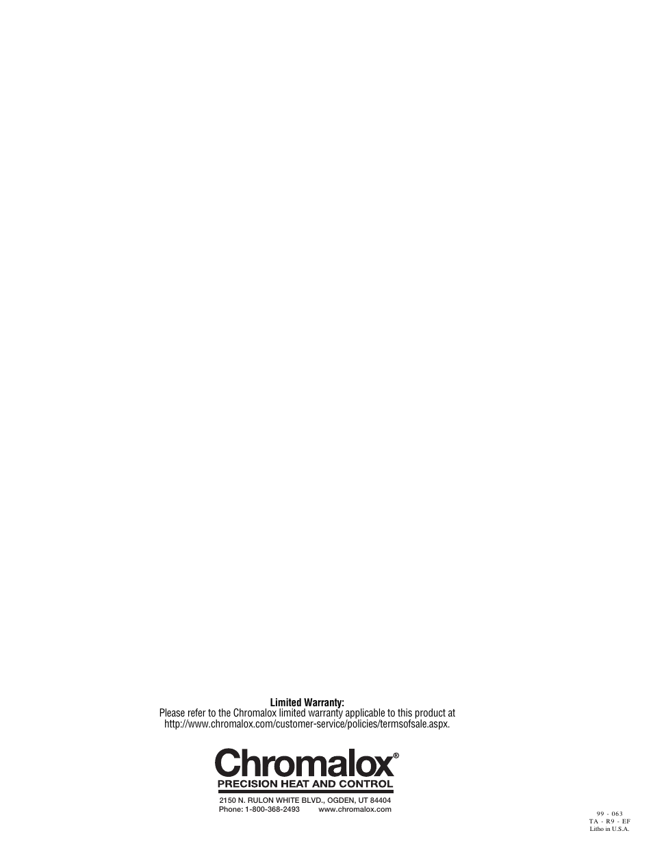 Chromalox NWHO-6 User Manual | Page 4 / 4