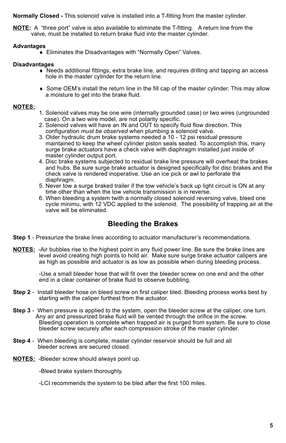 Bleeding the brakes | Lippert Components Disc Brake System For Trailers User Manual | Page 5 / 7