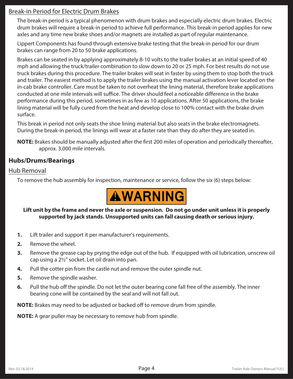 Lippert Components Trailer Axle (Standard) User Manual | Page 4 / 43