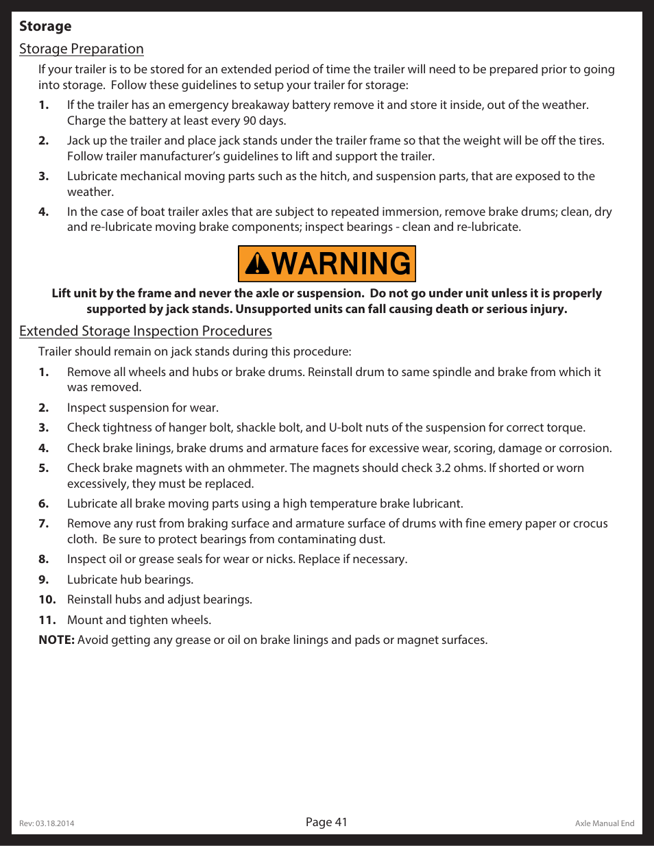 Lippert Components Trailer Axle (Standard) User Manual | Page 41 / 43