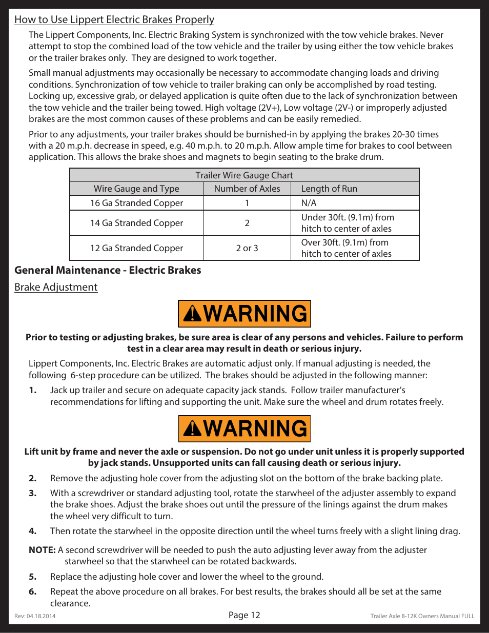 Lippert Components Trailer Axle (8-12K) User Manual | Page 12 / 39