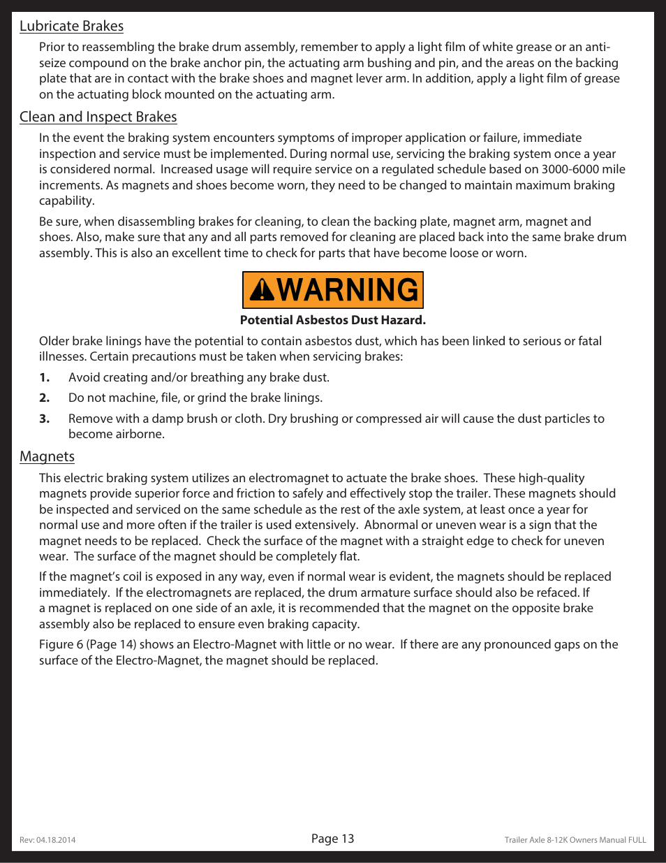 Lippert Components Trailer Axle (8-12K) User Manual | Page 13 / 39