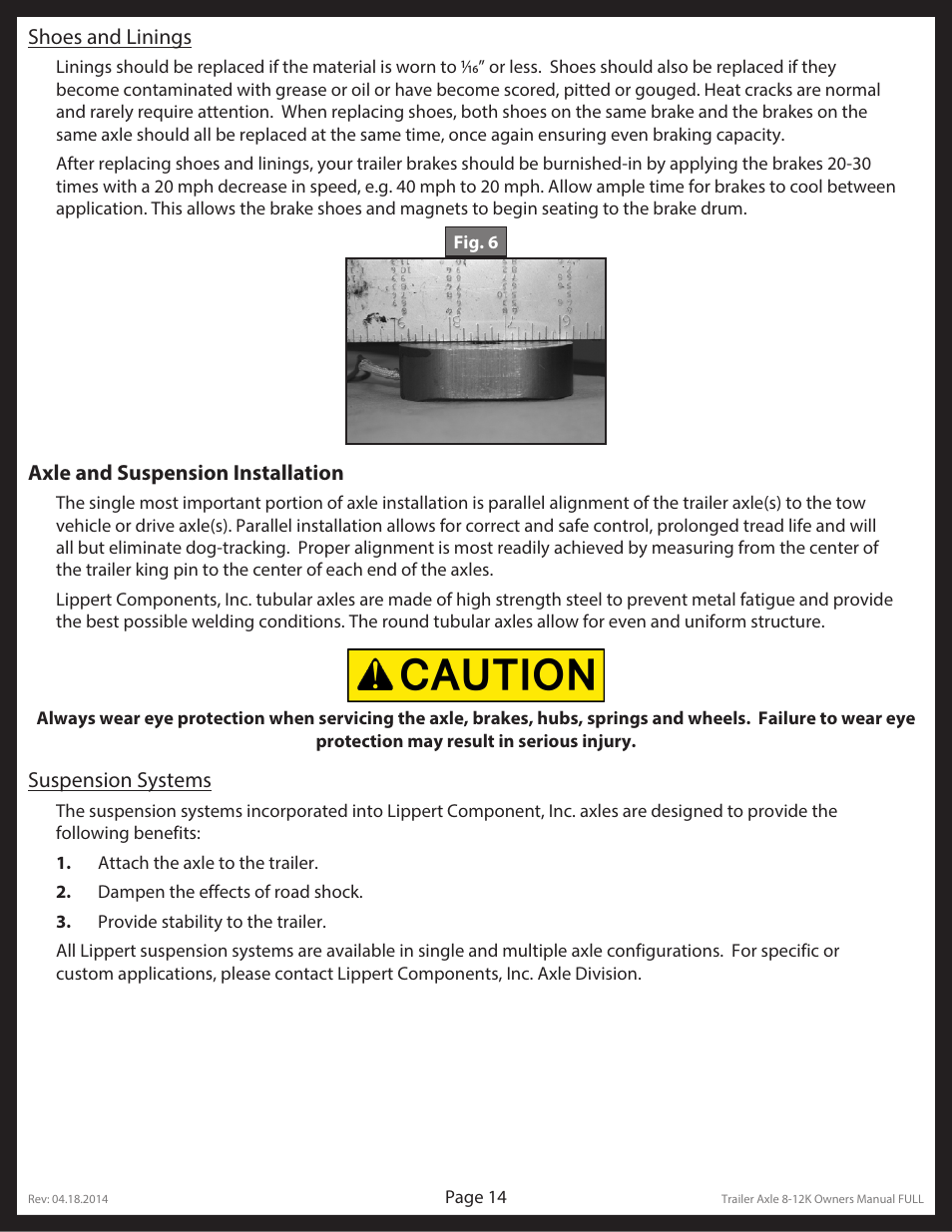 Lippert Components Trailer Axle (8-12K) User Manual | Page 14 / 39