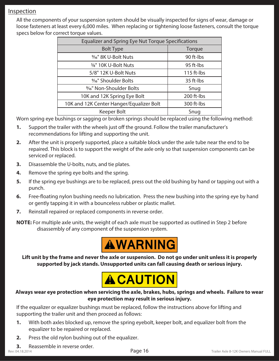 Lippert Components Trailer Axle (8-12K) User Manual | Page 16 / 39