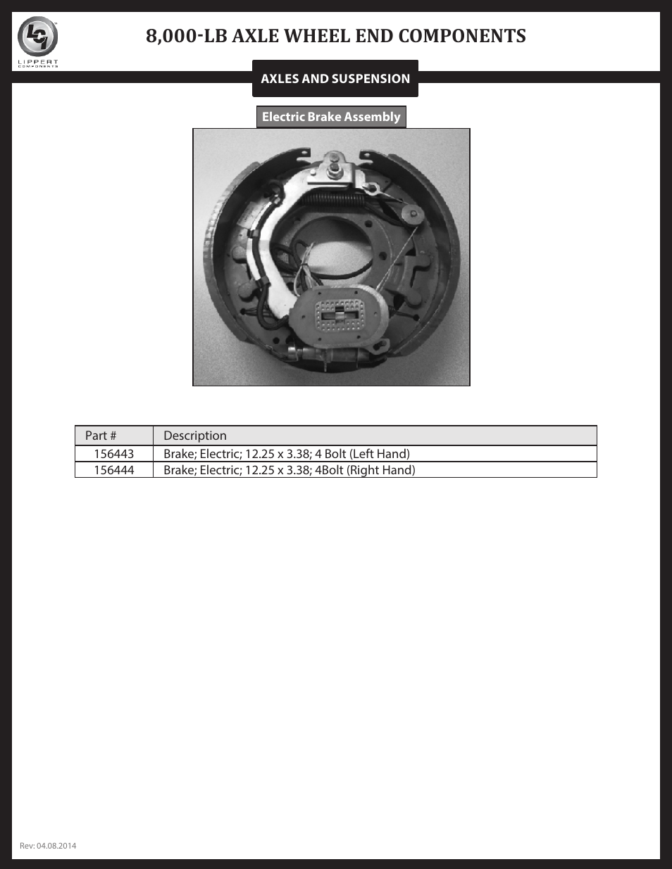 8,000-lb axle wheel end components | Lippert Components Trailer Axle (8-12K) User Manual | Page 28 / 39