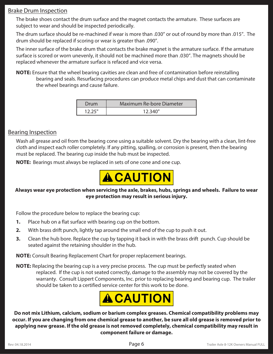 Lippert Components Trailer Axle (8-12K) User Manual | Page 6 / 39