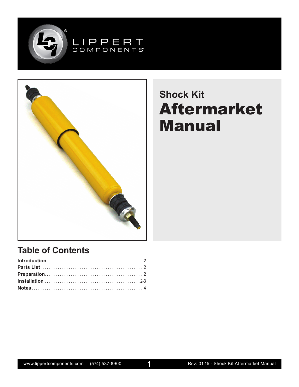 Lippert Components Shock Kit Aftermarket User Manual | 4 pages