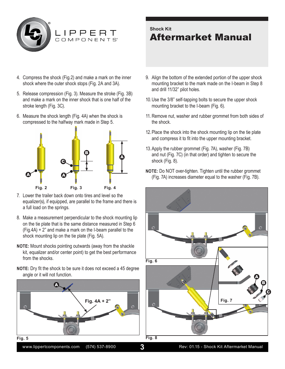 Aftermarket manual | Lippert Components Shock Kit Aftermarket User Manual | Page 3 / 4