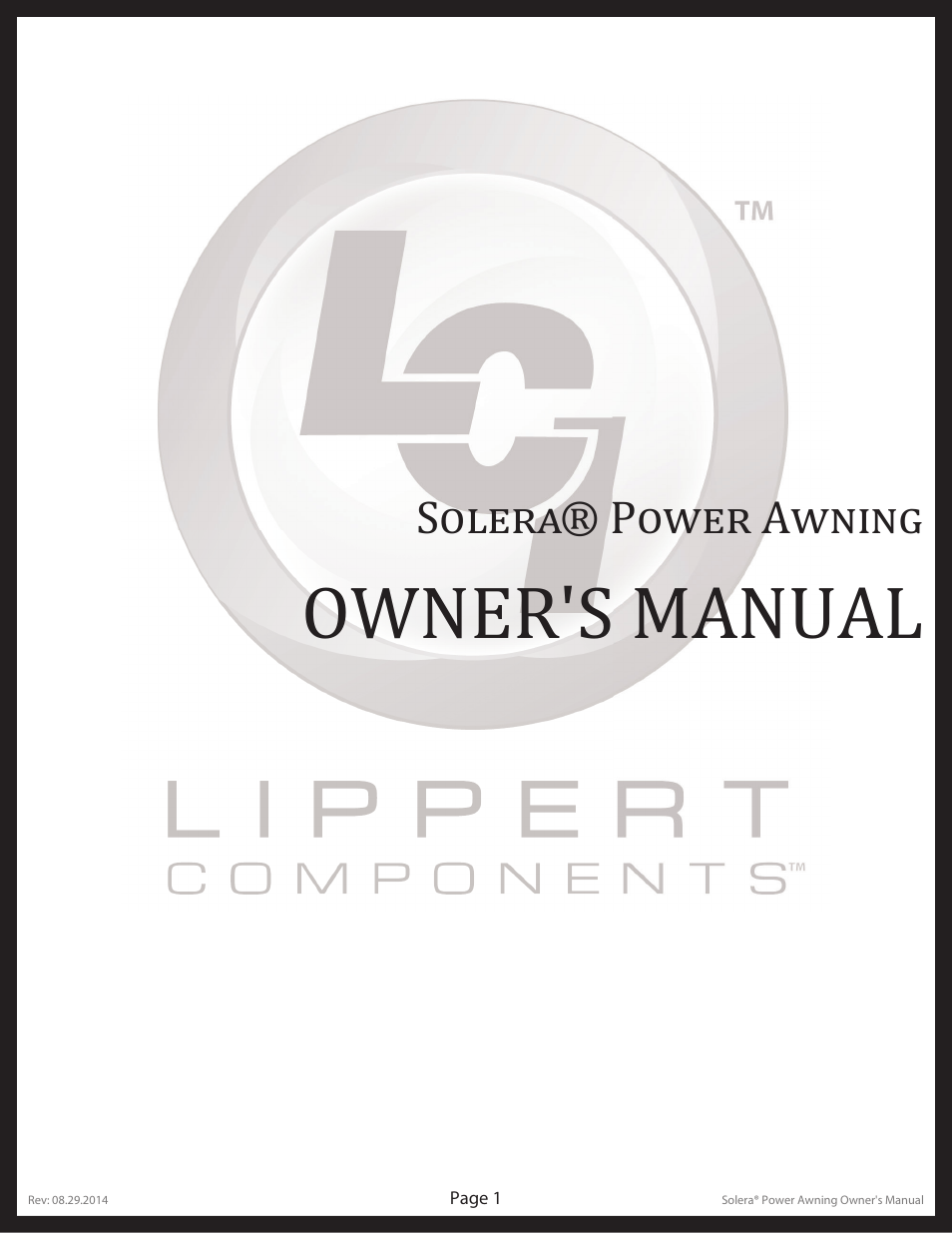 Lippert Components Solera User Manual | 10 pages