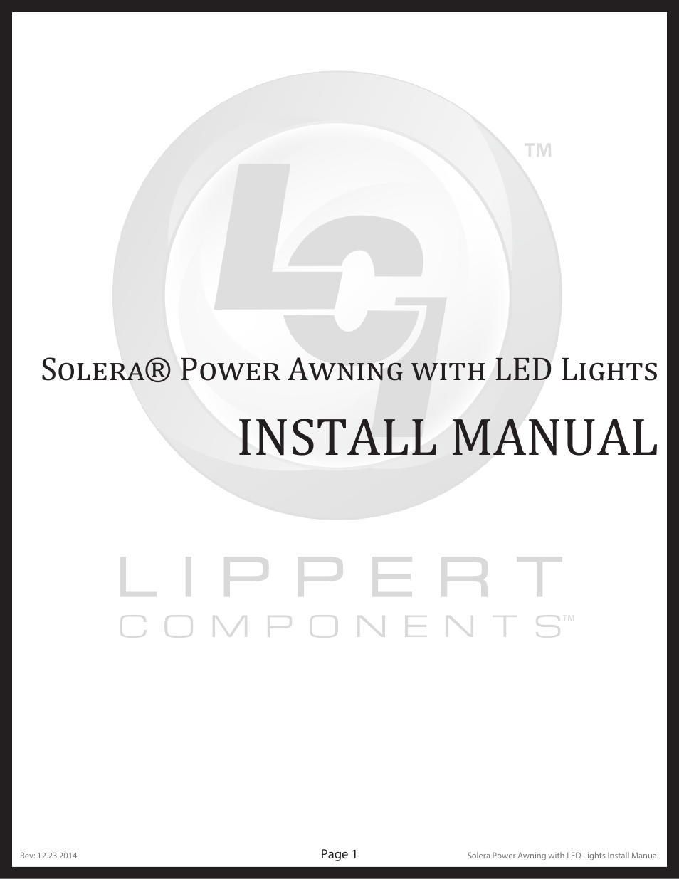 Lippert Components Solera Power Awning with LED Lights OEM User Manual | 4 pages