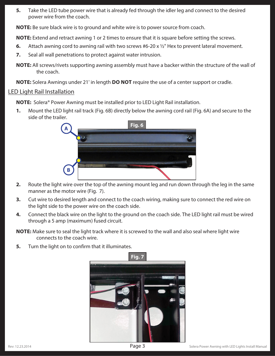 Lippert Components Solera Power Awning with LED Lights OEM User Manual | Page 3 / 4