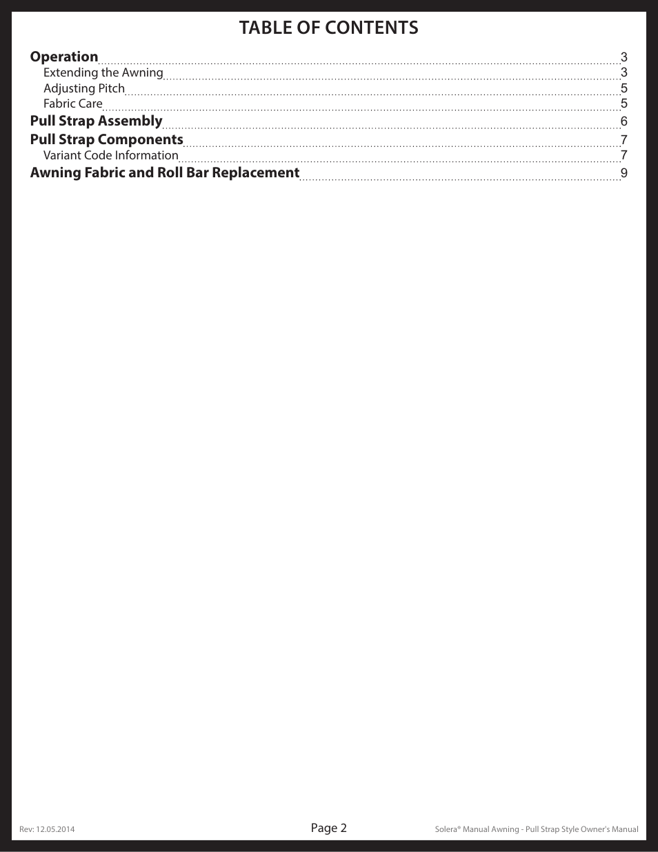 Lippert Components Solera® Manual Pull Strap Awning User Manual | Page 2 / 10