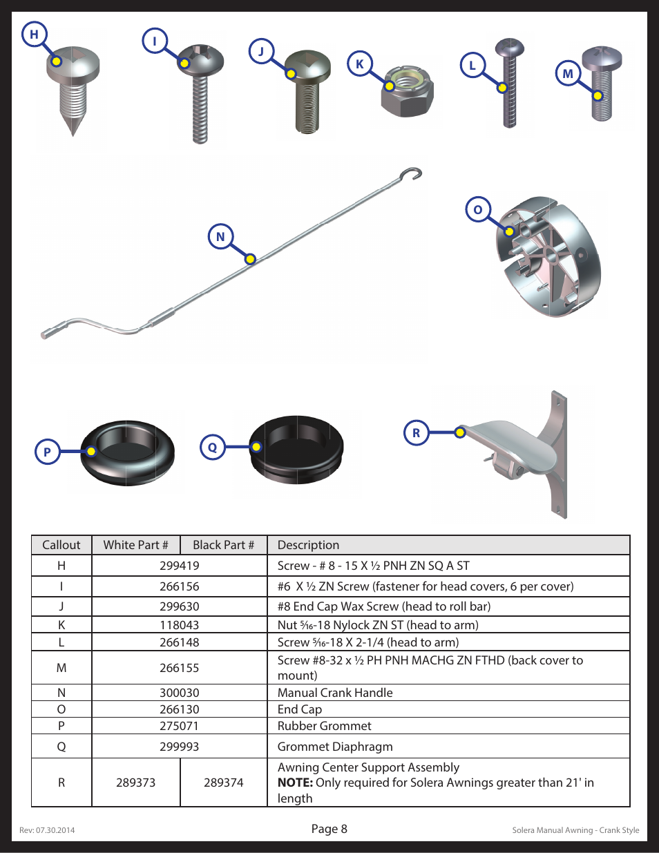 Lippert Components Solera® Manual Awning Crank Style User Manual | Page 8 / 10