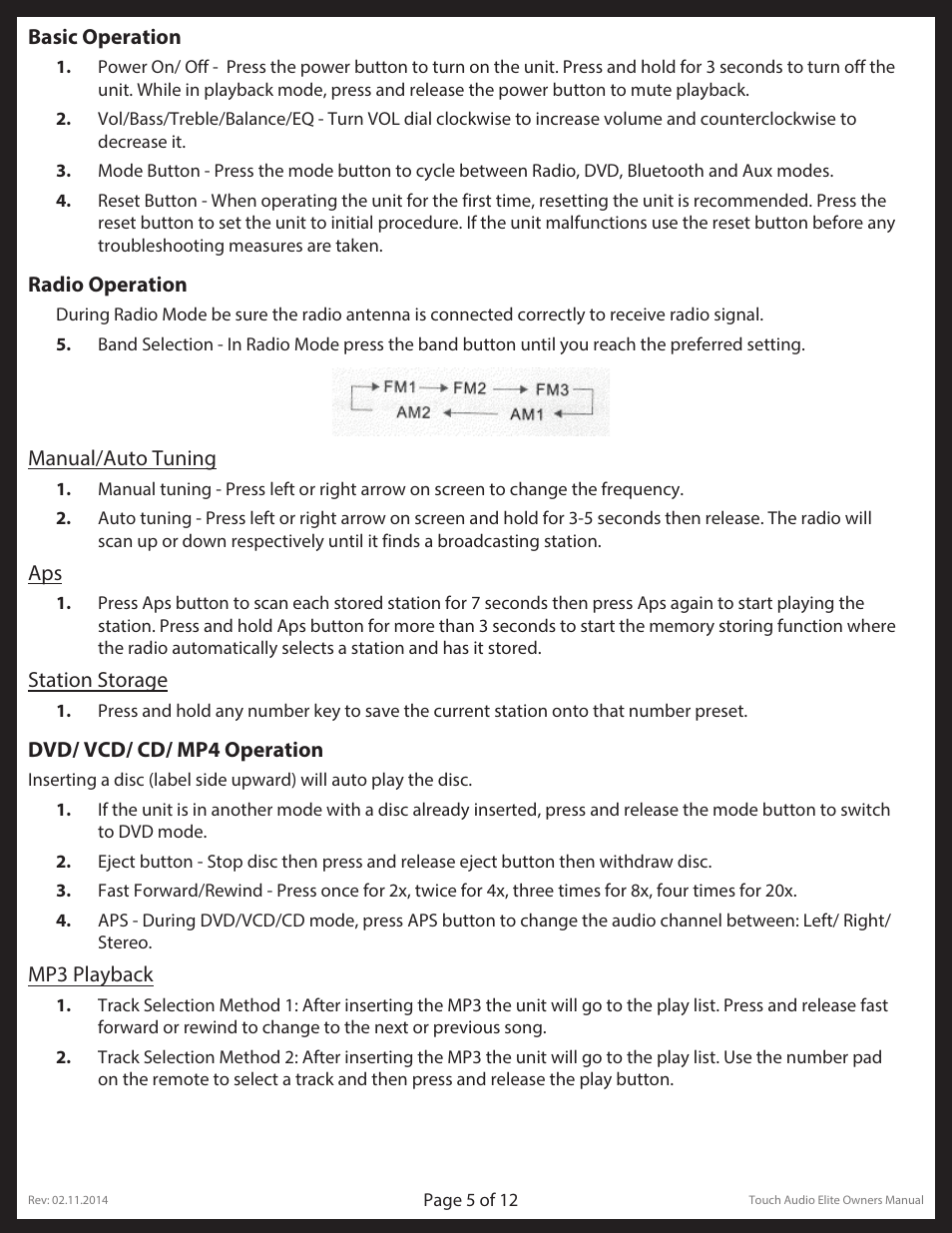 Lippert Components Touch Audio Elite User Manual | Page 5 / 12