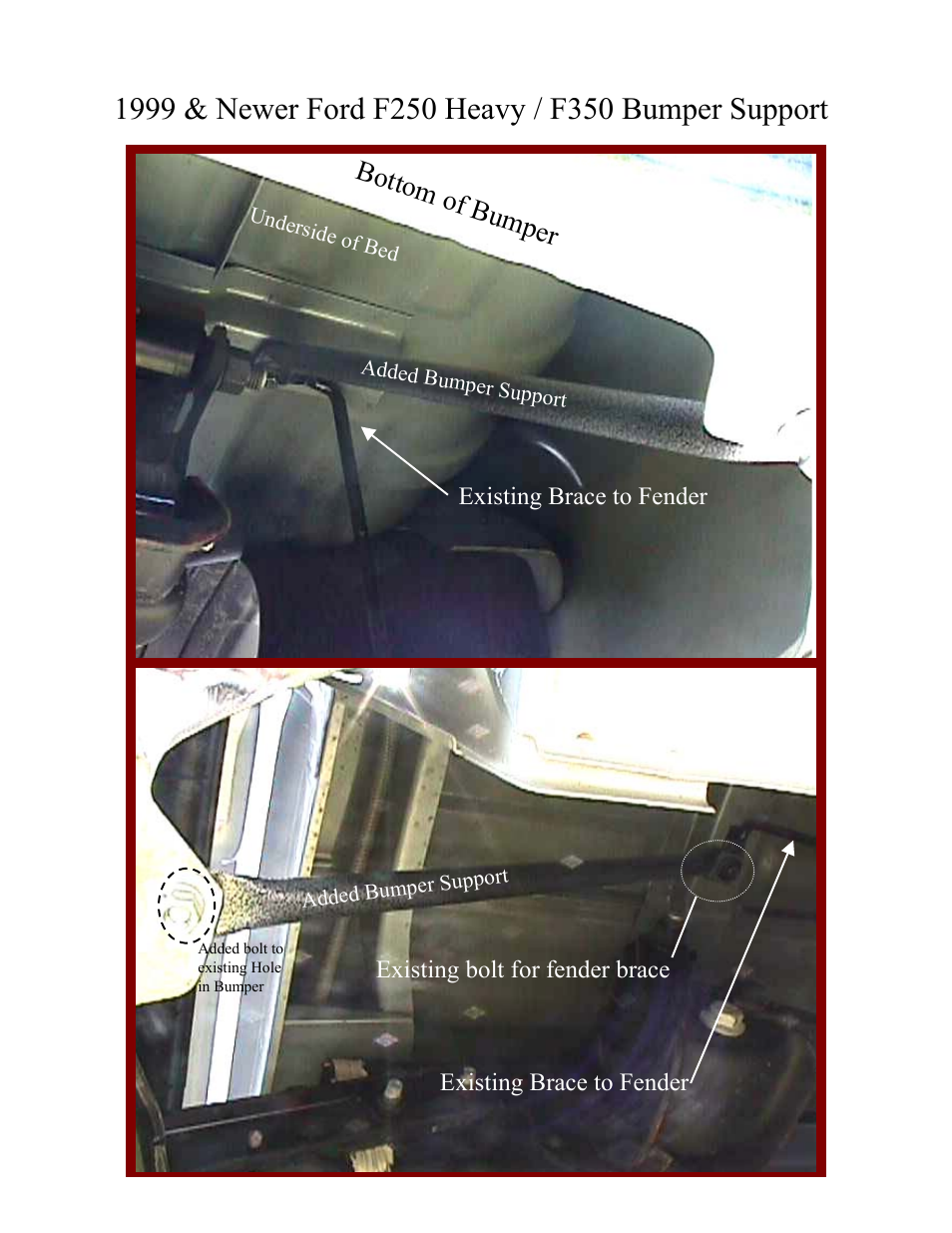 Bottom of bumper | Lippert Components Ford Bumper Brace User Manual | Page 2 / 2
