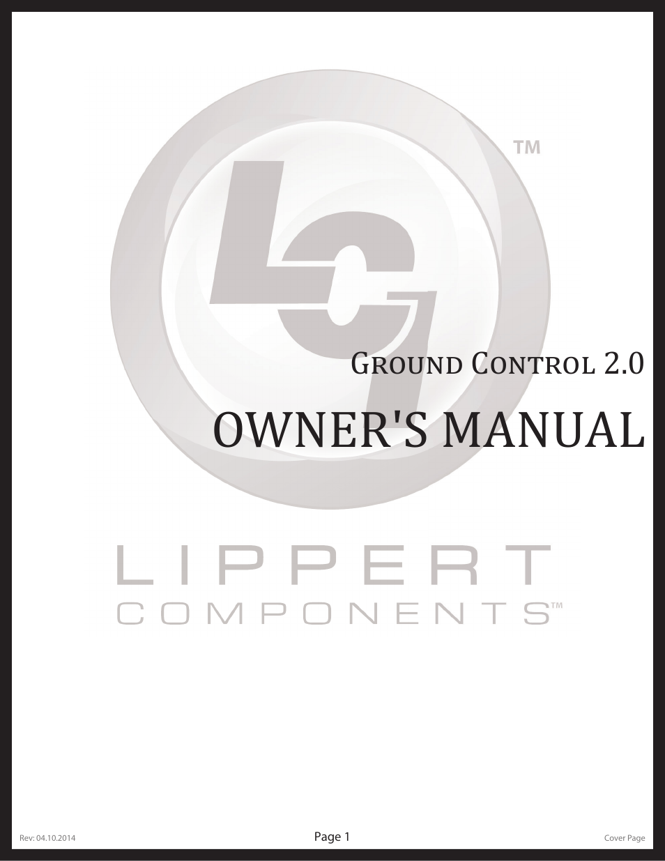 Lippert Components Ground Control 2.0 User Manual | 12 pages