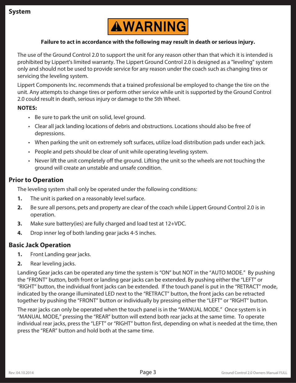 Lippert Components Ground Control 2.0 User Manual | Page 3 / 12