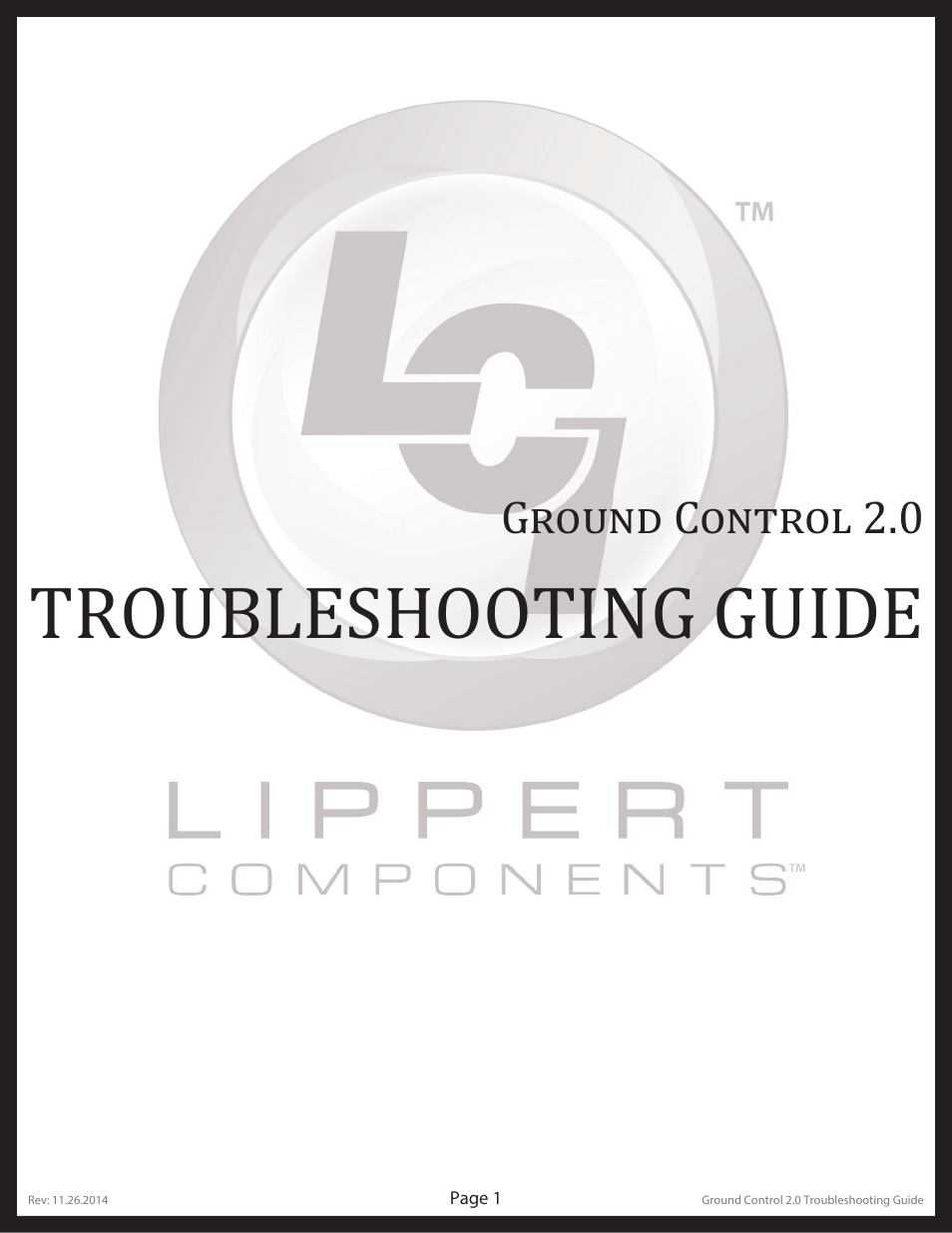 Lippert Components Ground Control 2.0 User Manual | 10 pages