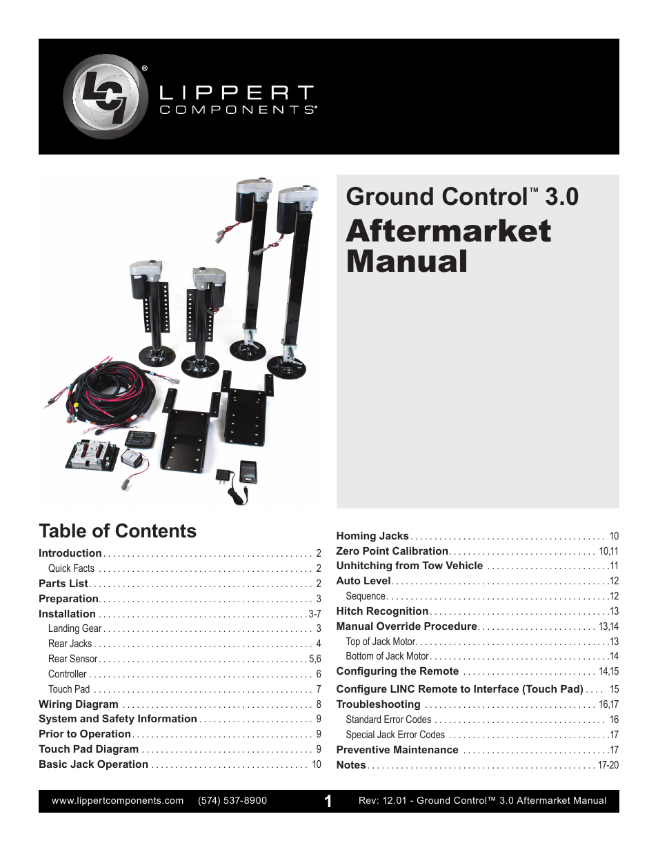 Lippert Components Ground Control 3.0 Aftermarket User Manual | 20 pages