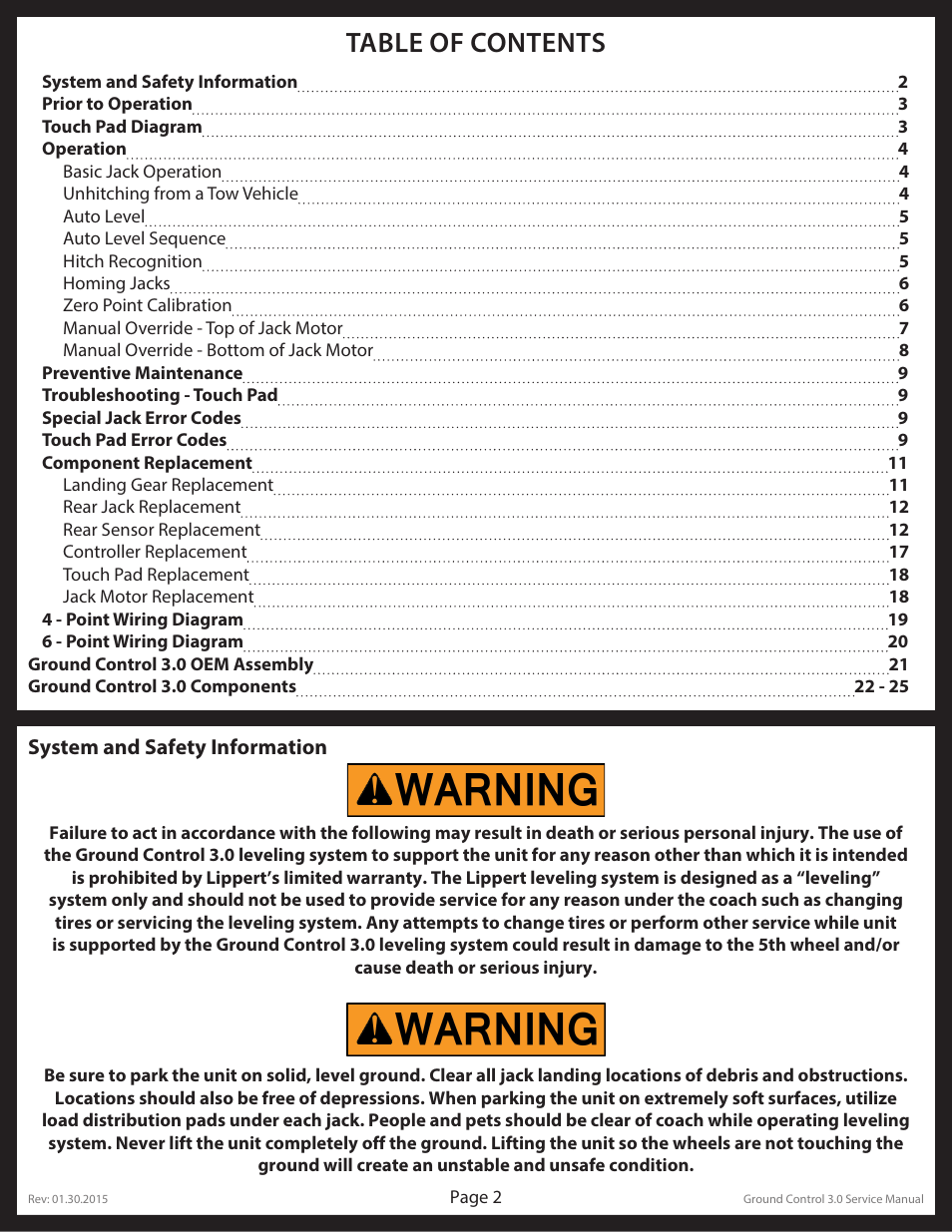 Lippert Components Ground Control 3.0 User Manual | Page 2 / 26