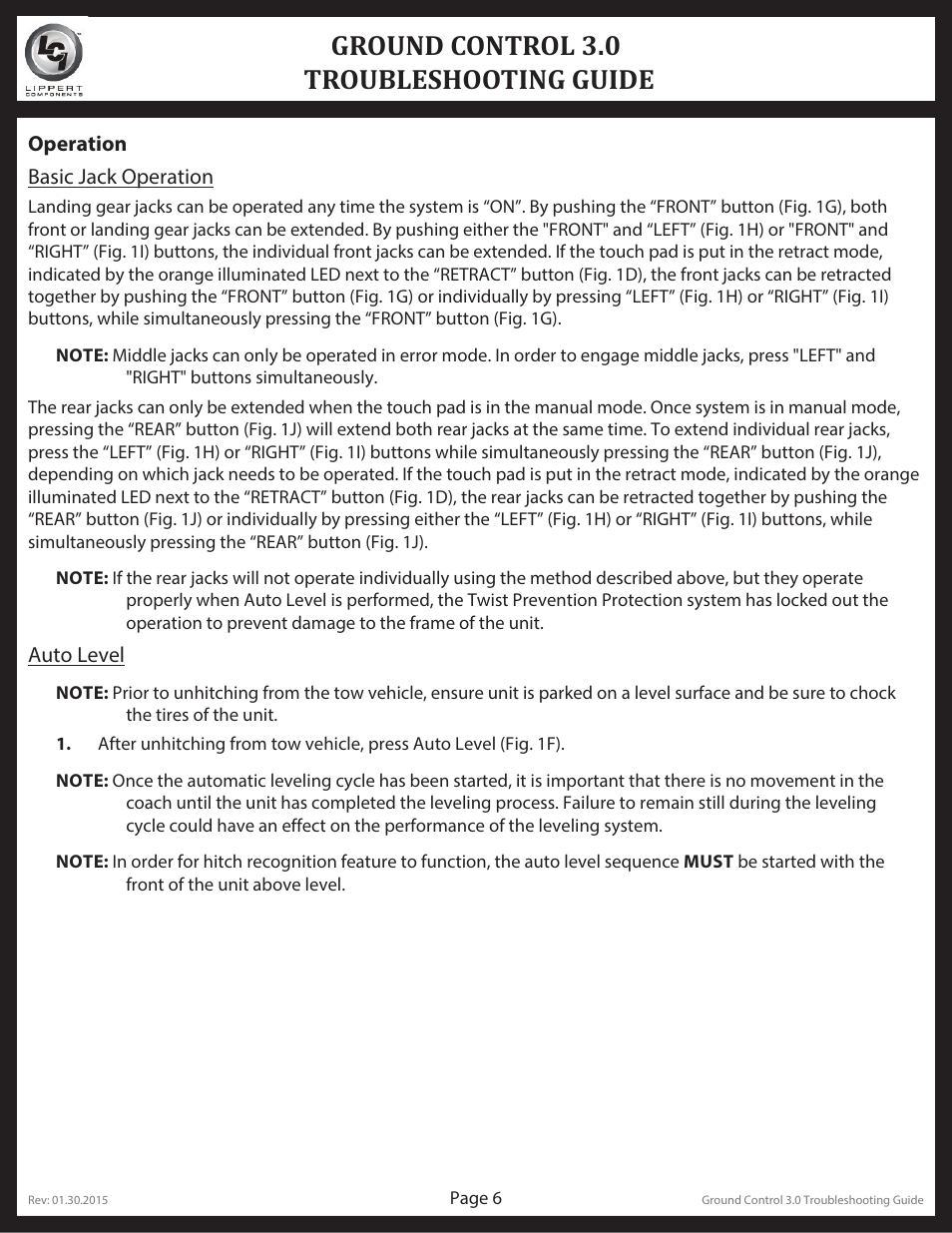 Ground control 3.0 troubleshooting guide | Lippert Components Ground Control 3.0 User Manual | Page 6 / 13