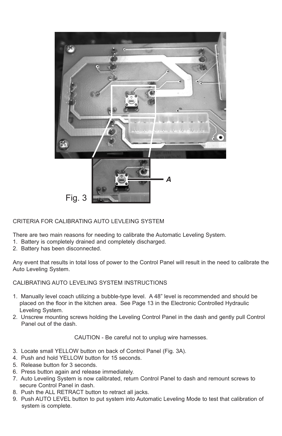 Fig. 3 | Lippert Components LCI’s Motor Home Electronic Controlled Hydraulic Leveling System Automatic Controls Addendum User Manual | Page 4 / 4