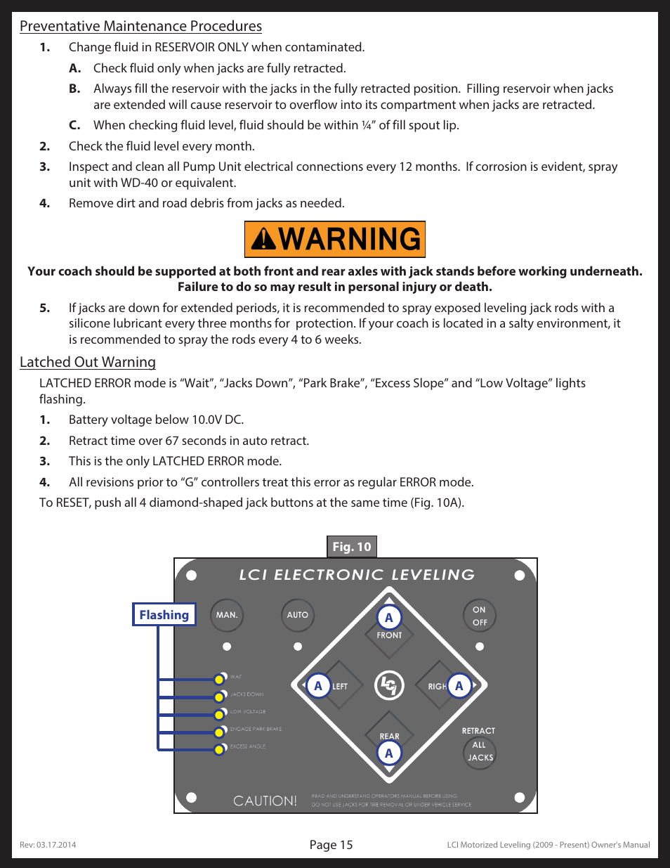 Lippert Components LCI Motorized Leveling (2009 - Present) User Manual | Page 15 / 19