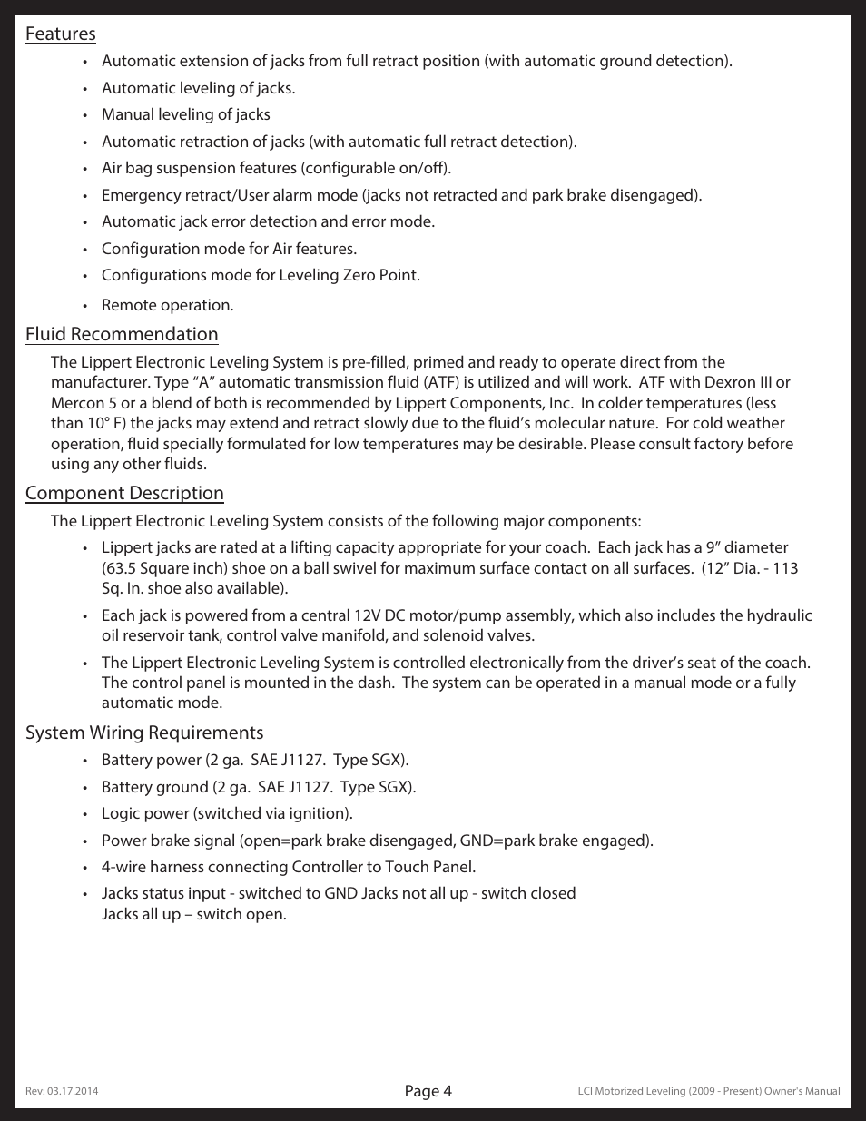 Lippert Components LCI Motorized Leveling (2009 - Present) User Manual | Page 4 / 19