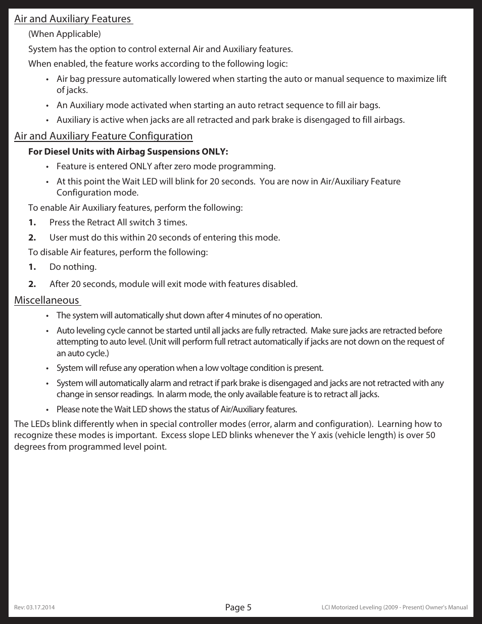 Lippert Components LCI Motorized Leveling (2009 - Present) User Manual | Page 5 / 19