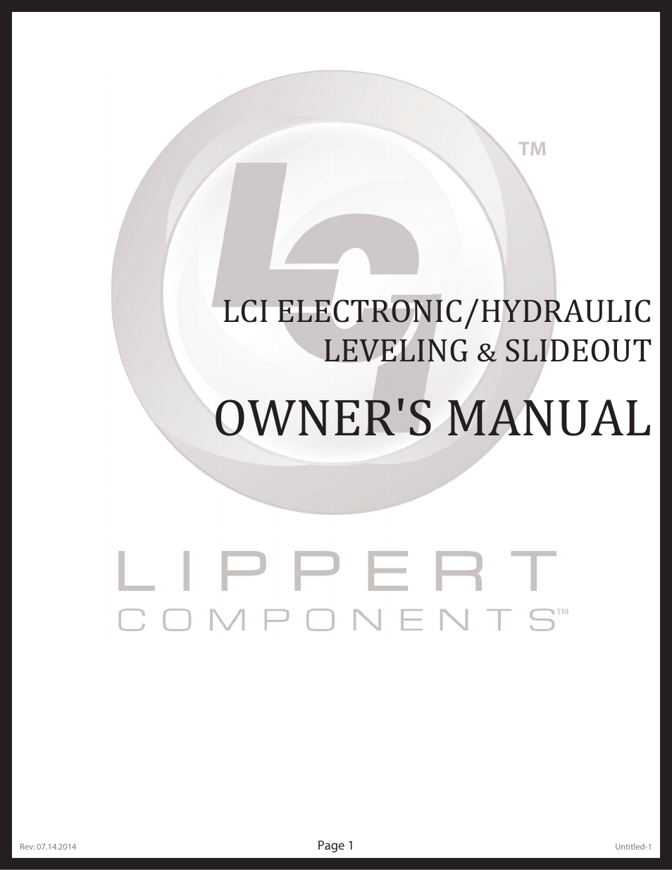 Lippert Components LCI Electronic/Hydraulic Leveling & Slideout User Manual | 31 pages