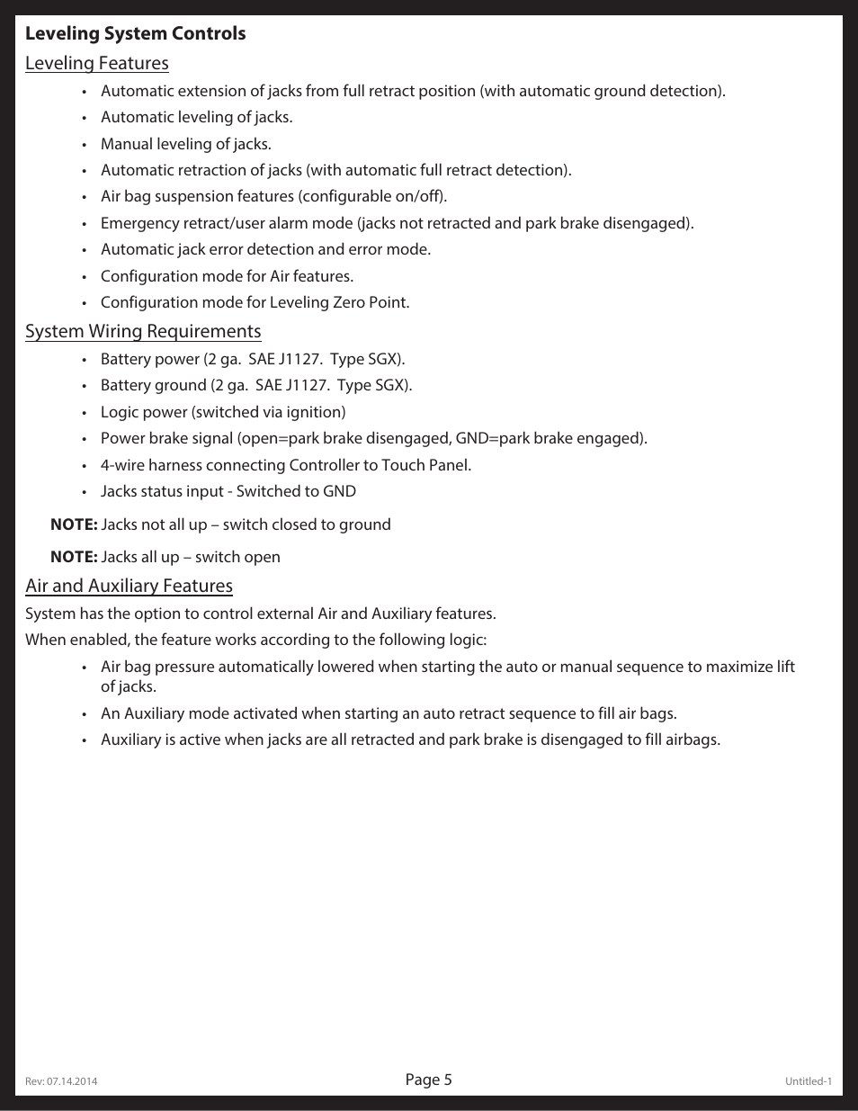 Lippert Components LCI Electronic/Hydraulic Leveling & Slideout User Manual | Page 5 / 31