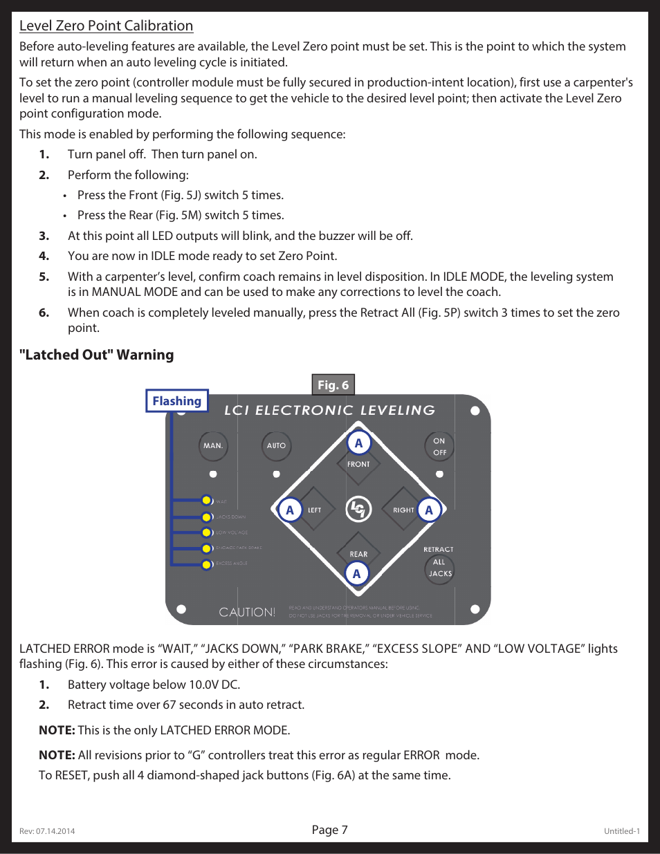 Lippert Components LCI Electronic/Hydraulic Leveling & Slideout User Manual | Page 7 / 31