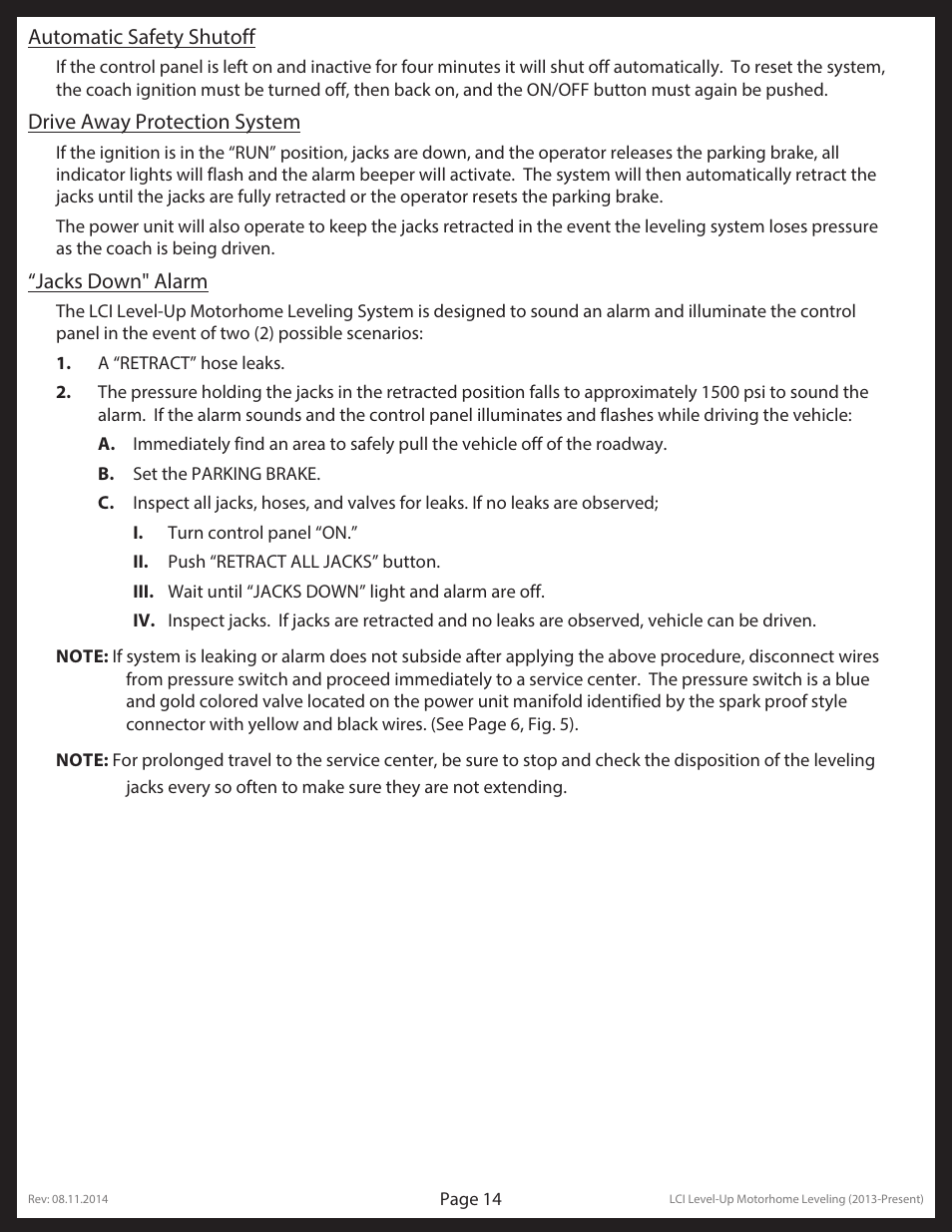Lippert Components LCI Level-Up Motorhome Leveling (2013-present) User Manual | Page 14 / 20