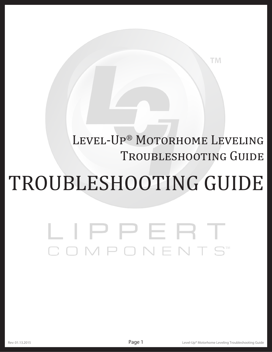 Lippert Components Level-Up Motorhome Leveling User Manual | 10 pages