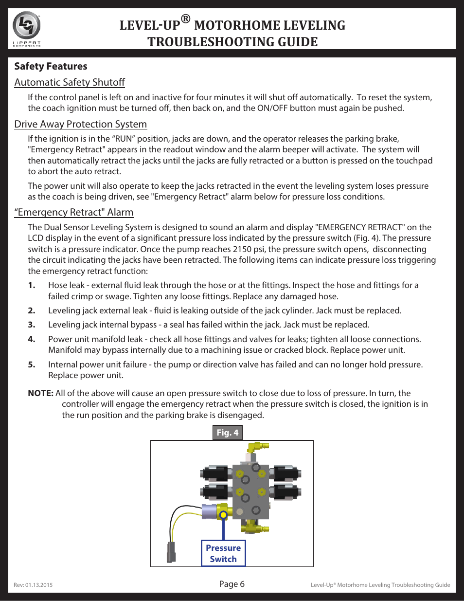 Level-up, Motorhome leveling troubleshooting guide | Lippert Components Level-Up Motorhome Leveling User Manual | Page 6 / 10