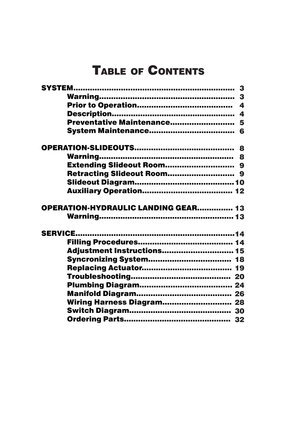 Lippert Components 5th Wheel Hydraulic Slideout And Landing Gear (hlg) System User Manual | Page 2 / 31