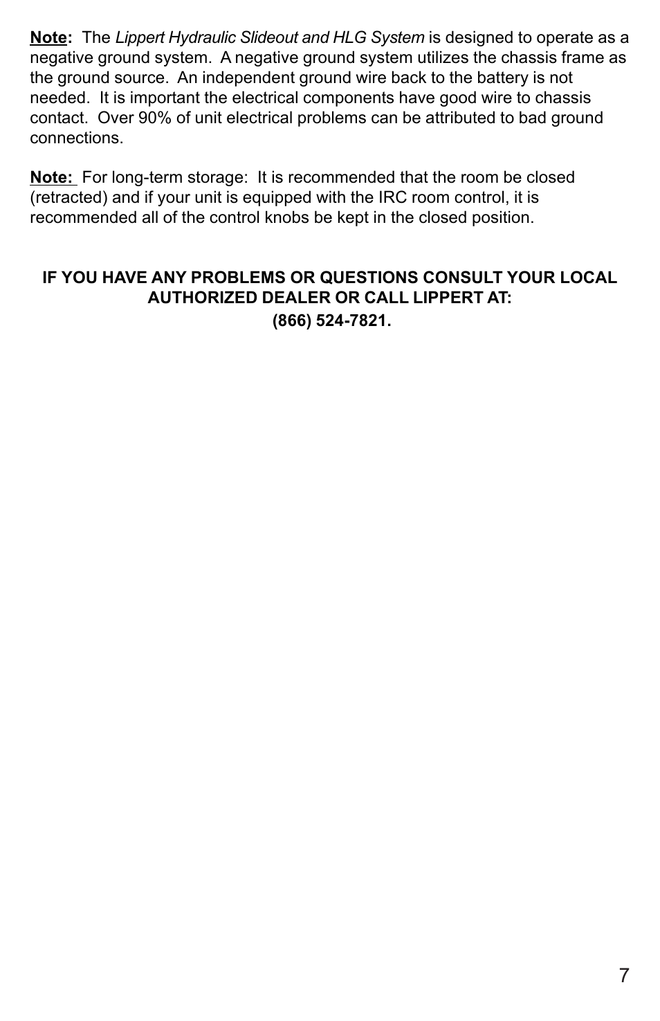 Lippert Components 5th Wheel Hydraulic Slideout And Landing Gear (hlg) System User Manual | Page 7 / 31