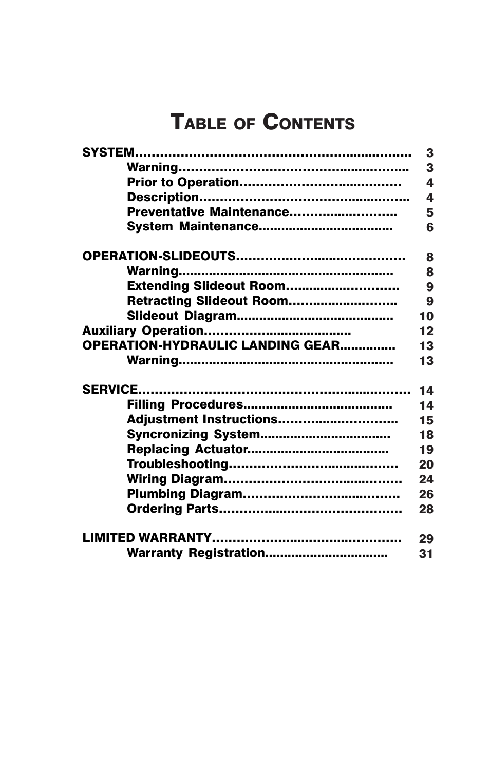Lippert Components Hydraulic Slideout And Hydraulic Landing Gear (hlg) System User Manual | Page 2 / 28