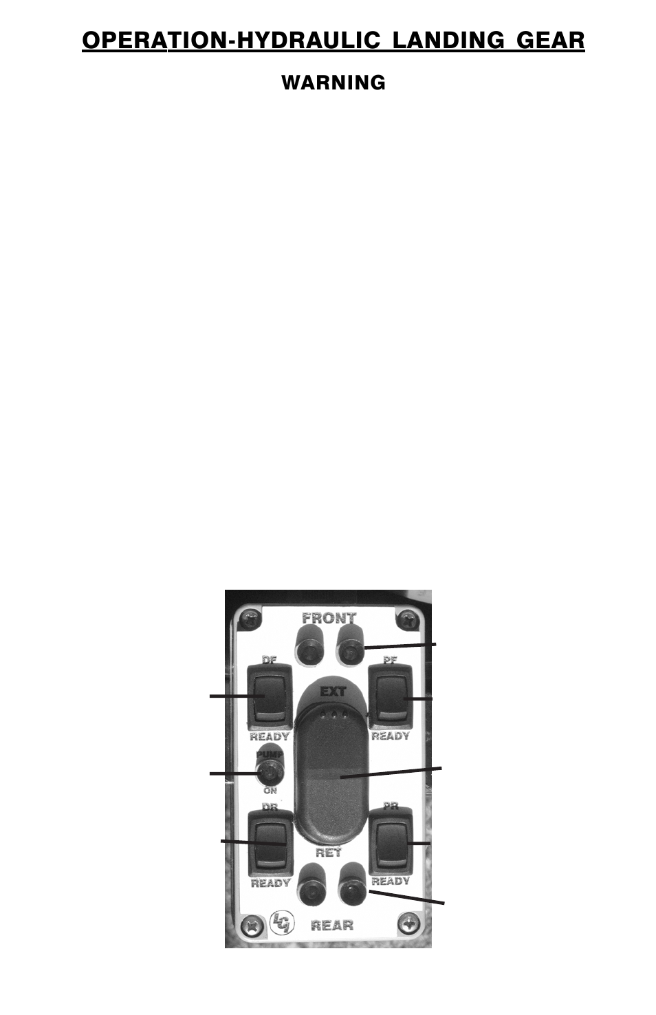 Operation-hydraulic landing gear | Lippert Components Xl Hydraulic Slideout And Hydraulic Landing Gear (hlg) System User Manual | Page 11 / 28