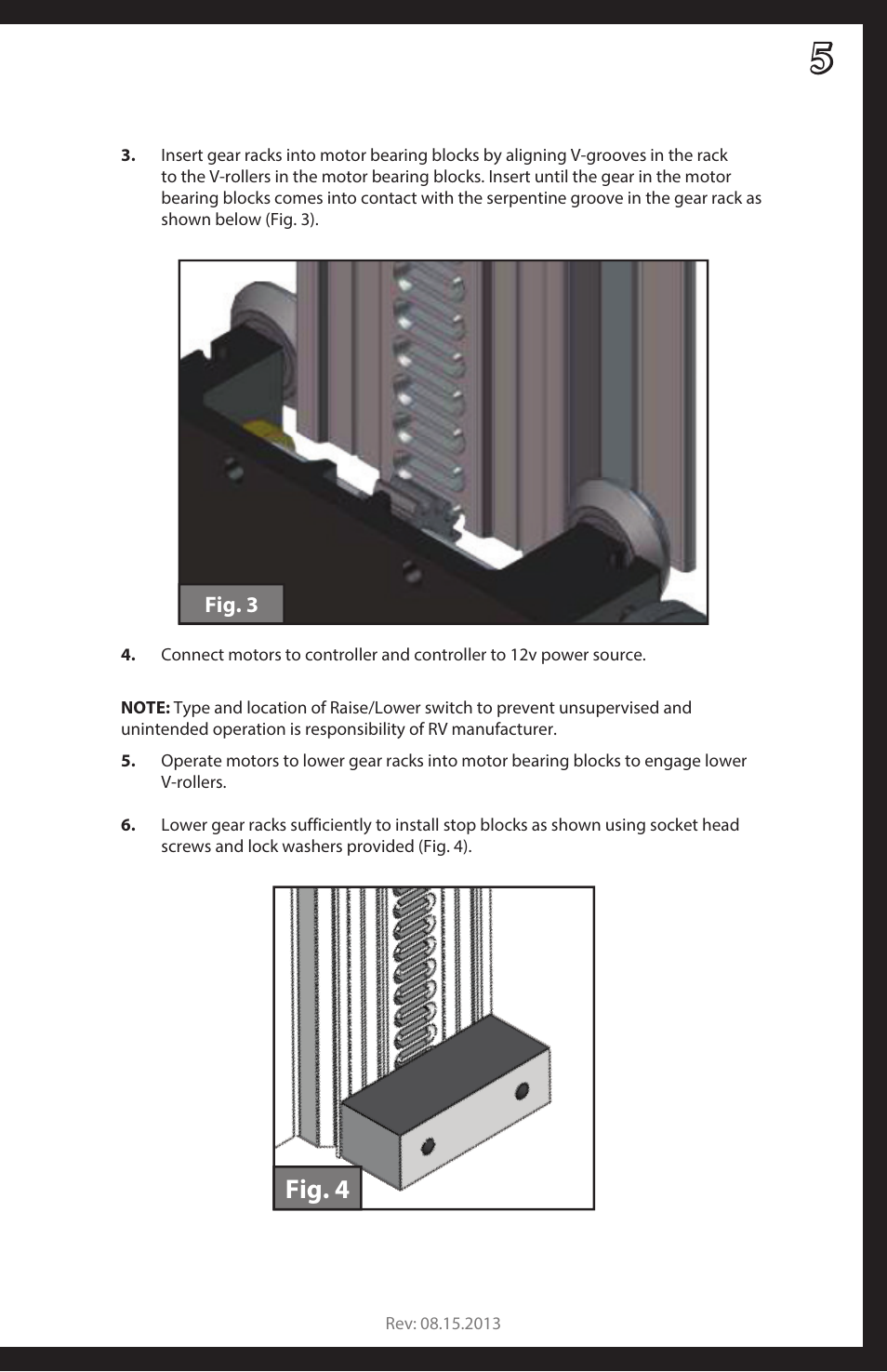 Fig. 4 | Lippert Components Schwintek Bunk Lift User Manual | Page 5 / 8