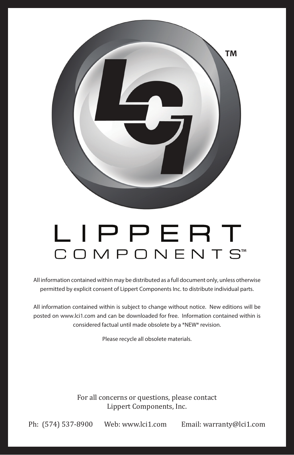 Lippert Components Schwintek Bunk Lift User Manual | Page 8 / 8