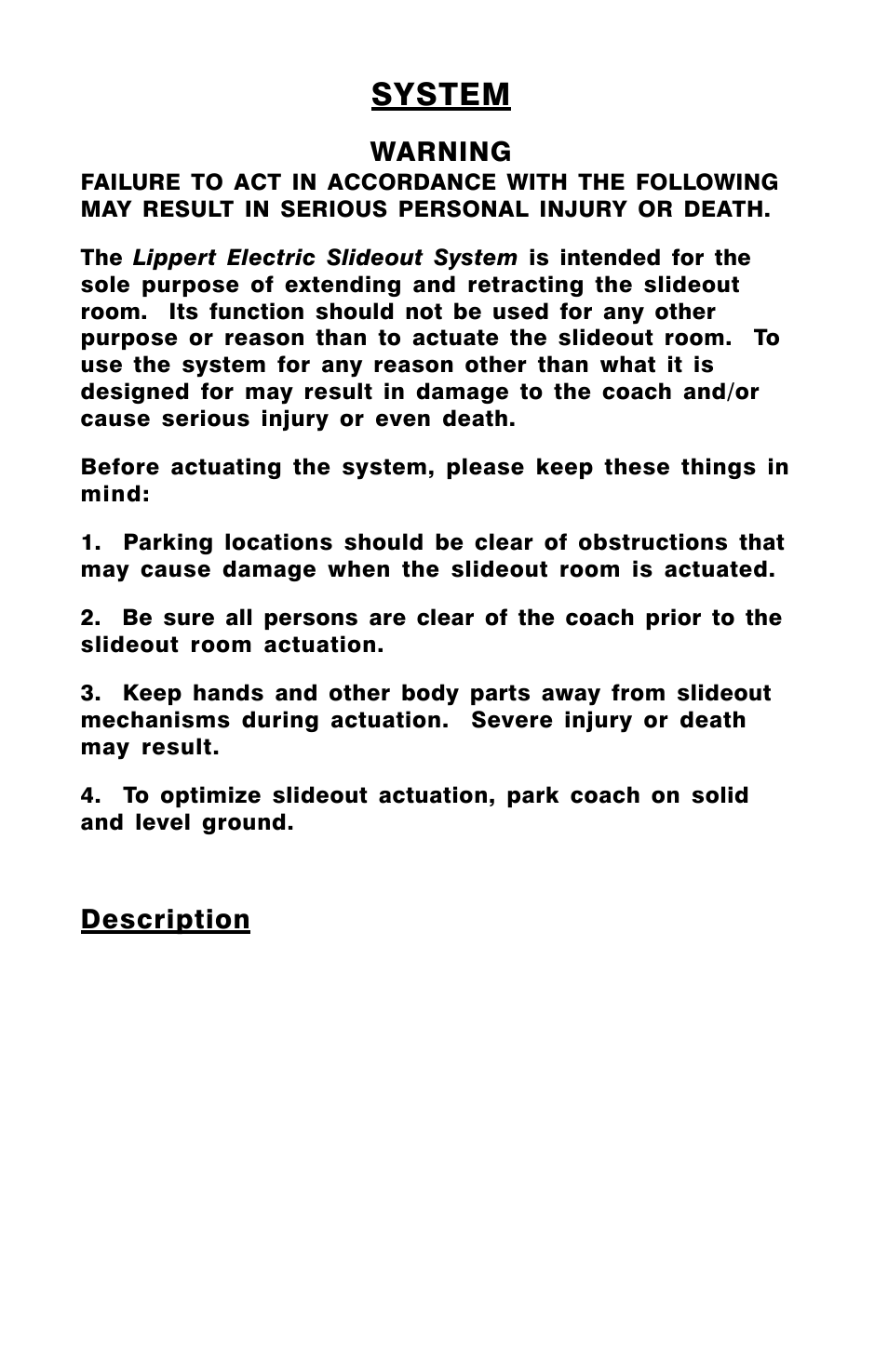 System | Lippert Components Electric Slideout System User Manual | Page 3 / 20