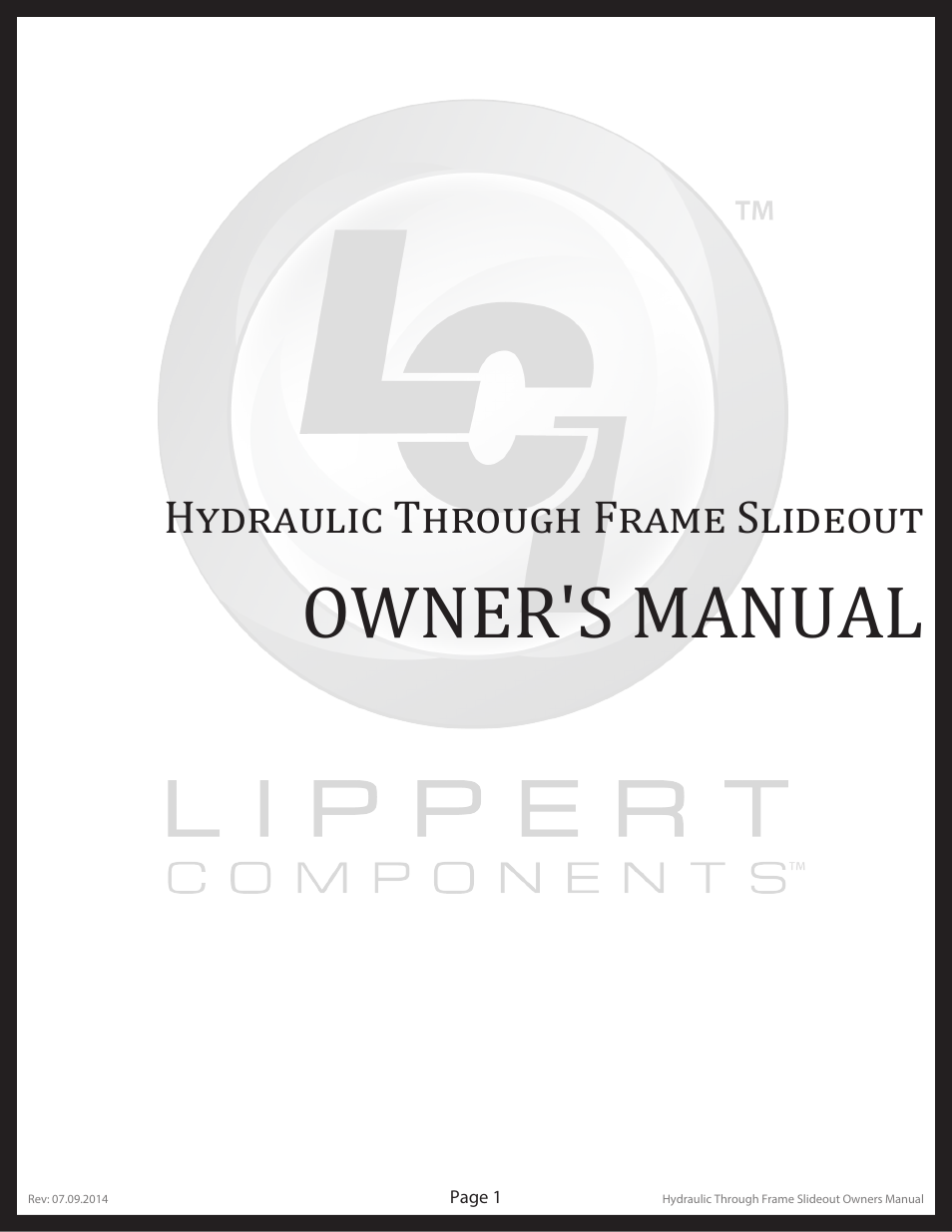 Lippert Components Hydraulic Through Frame Slideout User Manual | 36 pages