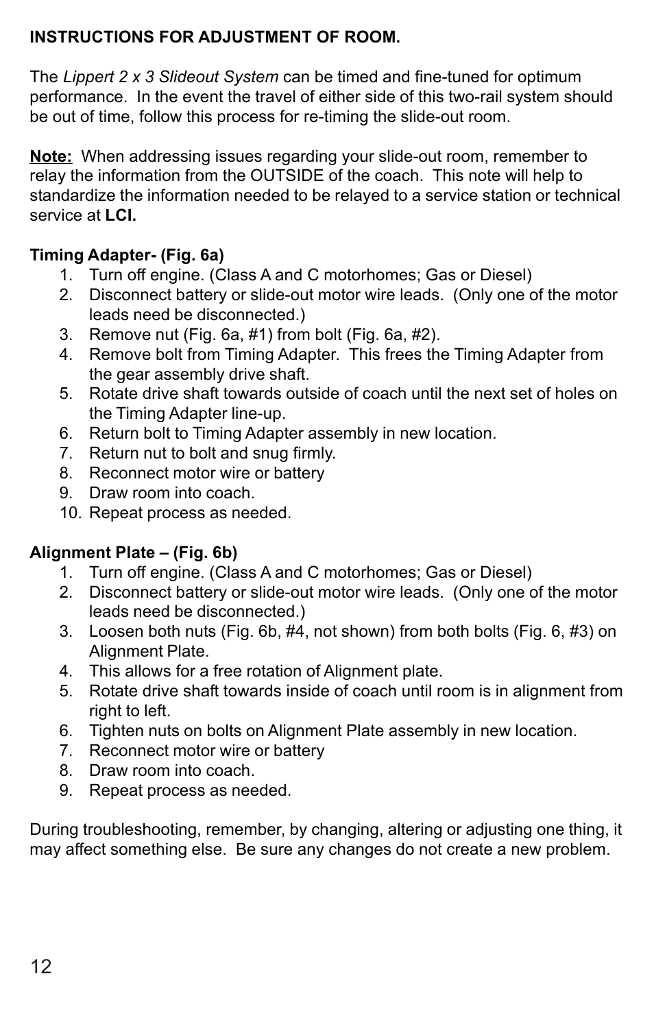 Lippert Components 2 X 3 Slideout System User Manual | Page 12 / 15