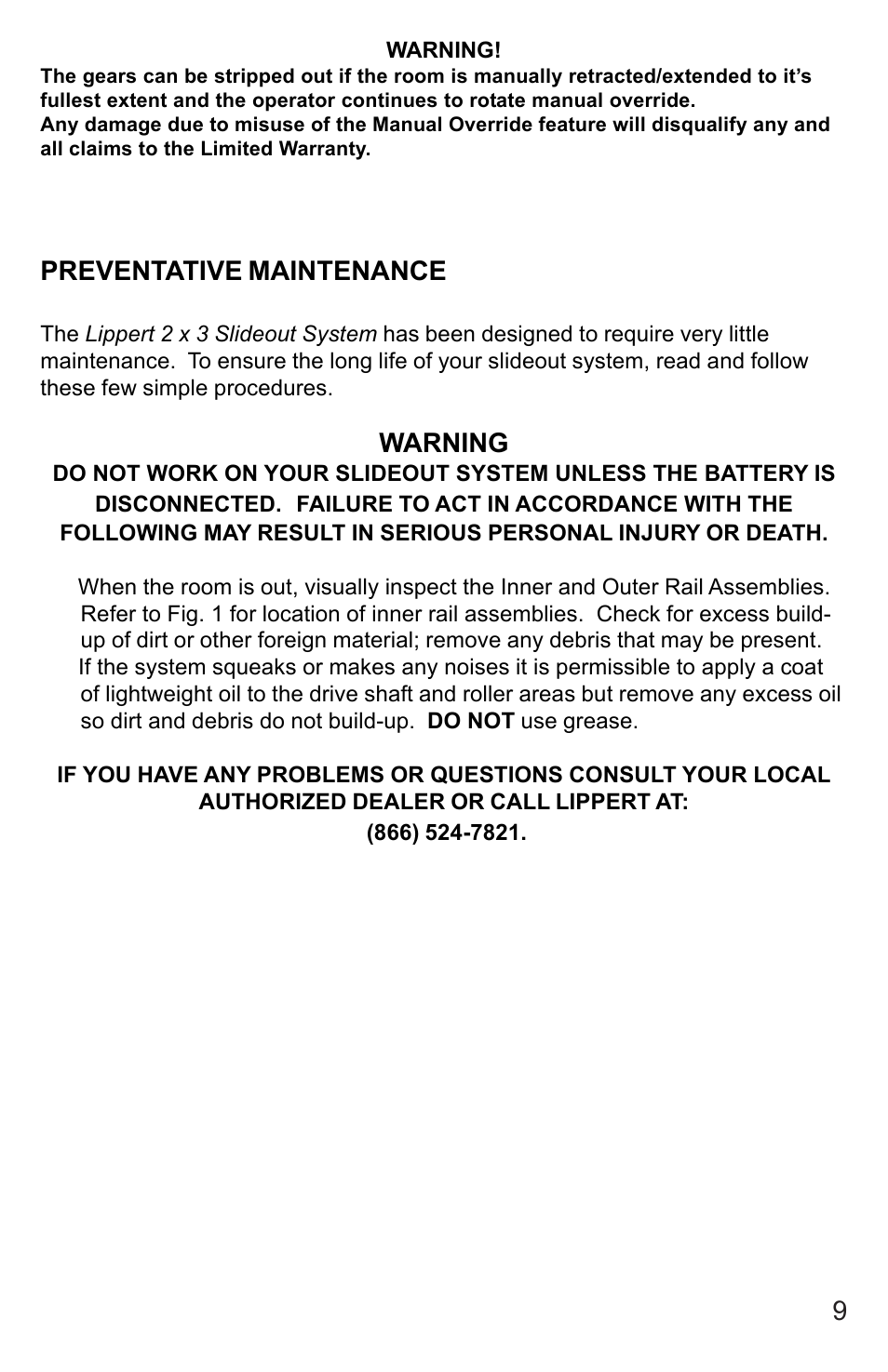 Lippert Components 2 X 3 Slideout System User Manual | Page 9 / 15