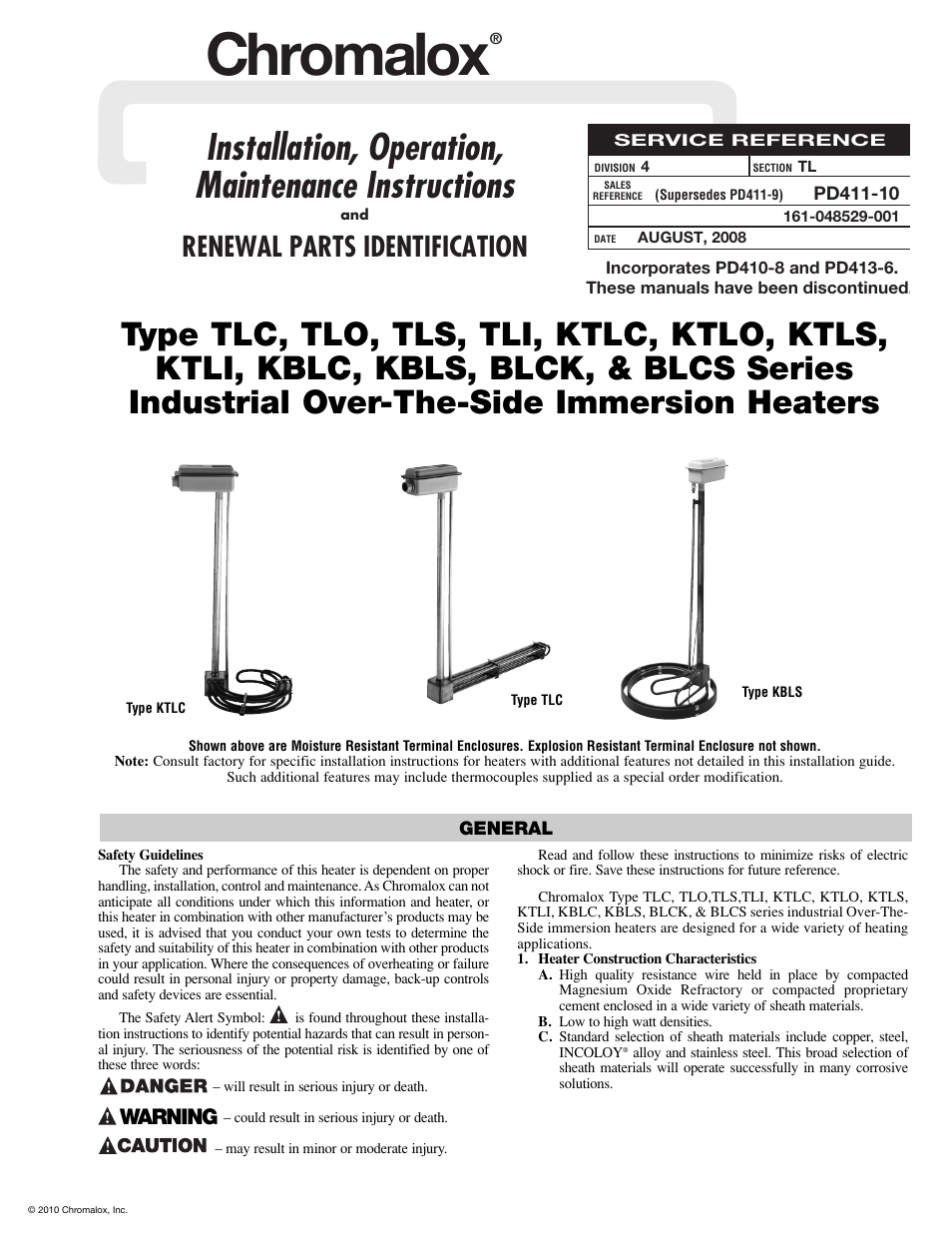 Chromalox PD411-10 User Manual | 8 pages