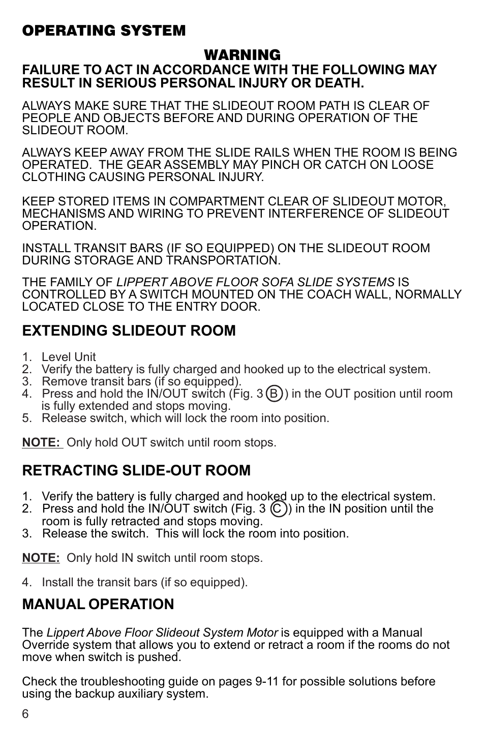 Lippert Components Above Floor Slideout System User Manual | Page 6 / 12