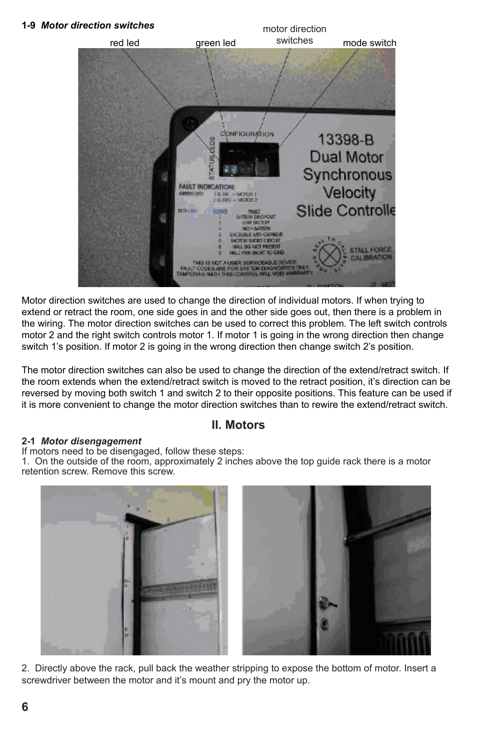6ii. motors | Lippert Components In Wall Slide-Out System User Manual | Page 6 / 16