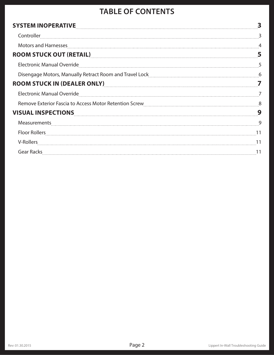 Lippert Components Schwintek In Wall Slide-Out System User Manual | Page 2 / 11