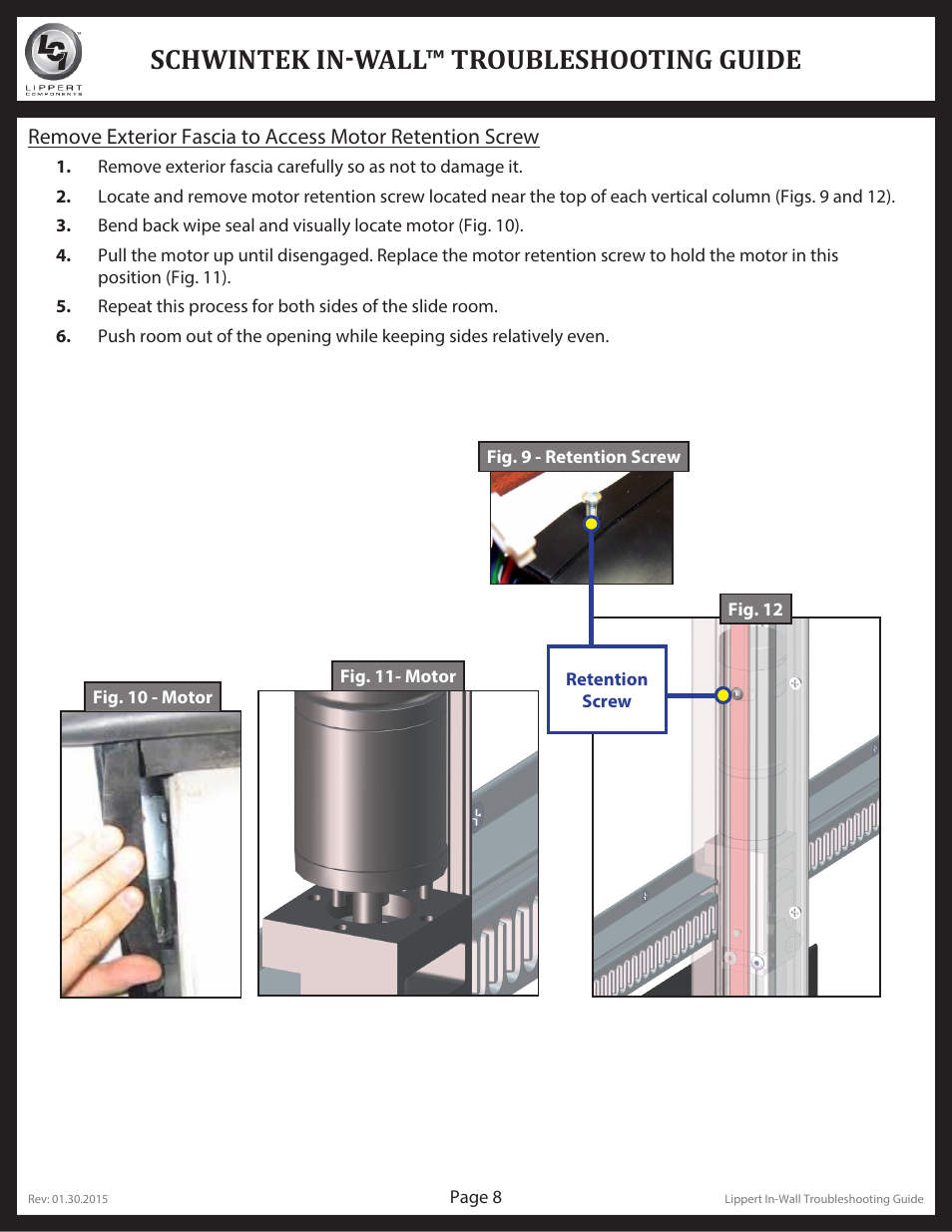 Schwintek in-wall™ troubleshooting guide | Lippert Components Schwintek In Wall Slide-Out System User Manual | Page 8 / 11